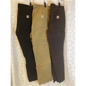Lot Carhartt Women's Tall Black, Tan, and Brown Utility Pants